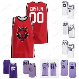 NCAA Канзас Государственный колледж Wildcats 1 Markquis Nowell Jersey Basketball 35 Naeqwan Tomlin 13 Desi Sills 3 David Nguessan 5 Cam Carter 11 Keyontae Johnson