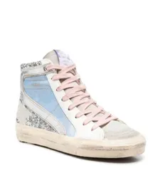 Francy Star High Top Sneakers Женская повседневная обувь роскошная итальянская бренда ботинки Sequin Classic White Doold Dirty Men3221510