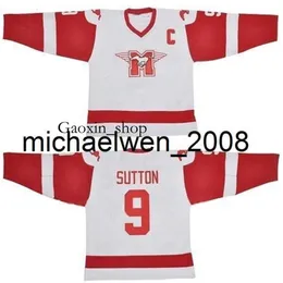 Gaoxin Weng Sutton Youngblood Movie Hamilton Mustangs Ice Hockey Jersey Blank 9 Sutton 10 Youngblood Jerseys 사용자 정의 이름 번호 화이트 빈티지