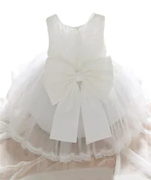 2021 Vestido de batismo recém -nascido para a menina Branca Primeira festa de aniversário Use fofo Criança de menina de menina sem mangas