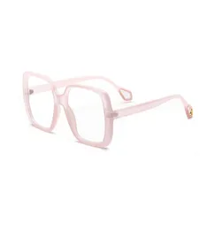 Mode übergroße quadratische Sungoggles Frauen Brille Rahmen klares Objektiv Vintage Semimetal Brillen Männer Optische Brillen Frames7785049