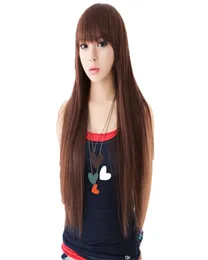 Woodfestival Black Wig Natural Wigs Женские длинные прямые синтетические волосы мягкие реалистичные коричневые женщины 68 ​​см 1996246