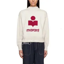 Marant Nakış Sweaters Tasarımcısı Hoodies Marant Hoodie Kadın Pamuk Sweatshirtler Sıradan Gevşek Süvari Baskı Baskı Mektupları Üstler Isabel Marant