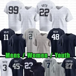 22 Juan Soto Anthony Volpe Aaron Judge Baseball Jersey Derek Jeter Rizzo Gerrit Cole Gleyber Torres Giancarlo Stanton Clay Holmes Yankees DJ Lemahie Alex Verdugo