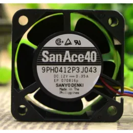Sanyo 9ph0412p3j043 12v 0.35aの新しいCPU冷却ファン4cm 4028 4ピンサーバー温度制御ファン