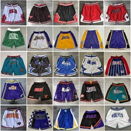 Stitched Classic Just Don Retro Basketball Shorts Men With Pockets Zipper Gym Training Beach Pants Sports Hip Pop Pant Breathable mesh shorts Hardwood embroidery