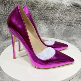 Sandals Noenname-null Womens Saro High Heels 12cm 10cm 8cm أحذية أزياء مدببة اللون وردي وأرجواني مناسبة للانتشار الخريف J240530
