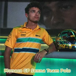Camisetas masculinas f1 Lando Norris 2024 Monaco GP Senna Team Polo Uniformes Oscar Piastri Polo Polo Mens e kits de fãs femininos T240531