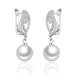 Luxury 10mm Pearl Drop örhängen kubik zirkoniume dangande örhängen med pärlkvinnor kreativa smycken flickor utsökta gåvor5788465