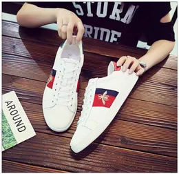 Designer Casual Shoes Italy Little White Shoes 6G Bee Snake Leather brodered Tiger Interlocking Outdoor Shoes Platform Trainers