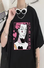 Hunterxhunter Tshirt Men Fun Cartoon Hip Hop Tops Japońskie anime Hisoka Morow krótkie rękawy Tshirty Harajuku punk Casual Tee3248547