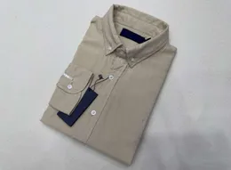 2024 Camisas Polo Hombres Top Calidad Caballos Bordado Lino Blusa Manga Larga Color Fit RopaカジュアルCamisa 1195ess