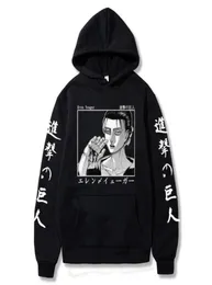 Аниме -атака на Titan Hoodie Cosplay Eren Yeager Printed Hoody Sweetsahirt Coat Harajuku Одежда с капюшоном Y09275408477