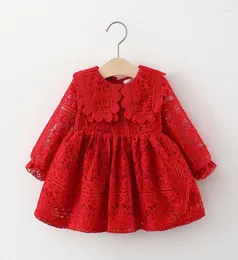 Mädchenkleider MSNYNIECO Geborene Baby Girls Clodhy Long Sleee Spitzenkleid für Kleidung für Kleidung 1. Geburtstag Prinzessin Party50494