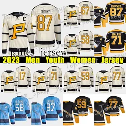 JAM01 #58 KRIS Letang Reverse Retro Hockey Jersey #71 Evgeni Malkin #77 Jeff Carter Jason Zucker Tristan Jarry Sidney Crosby #67 Rickard Rakel
