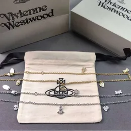 Viviannes Westwoods Halsketten Western Kaiser Witwe Full Diamond Six Speced Star Love Halskette für Frauen leichter Luxusstil Star Sty