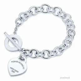 Designer 100% Sier original autêntico clássico key theet Heart Bracelet Gift requintado C