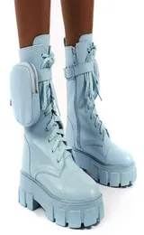 Stiefel Adboov Pocket Platform Knöchel Boots Frauen Plus Size 42 43 Kampfstiefel Damen Fashion Shoes T2209153193646