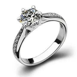 Choucong clássico seis anéis de casamento jóias de moda real 925 prata esterlina cut round laboratória moissanite diamante gemtones eternity party women corown ring presente