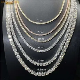 Fashion Jewelry Luxury designer Vvs 3mm 4mm s Sier Mosonite Tennis Chain Minimalist Necklace Hip Hop High End Jewelry Accessories