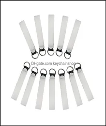 Schlüsselanhänger Modezubehör weiß leer Neopren Armband Lanyard -Gurtband für Sublimation Druck cooler Schlüssel FOB Handgelenk DR4997569
