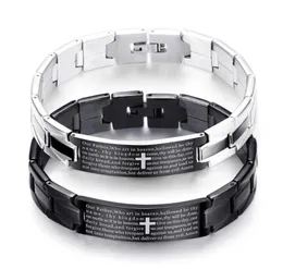 Bankle Holy Bible Men Armband Schwarz Edelstahl Uhrengurt Silbering Schmuckgeschenk für Frauen1388615