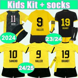 24 25 Haller Kamara Kids Kit Soccer Jerseys Sancho Reus Hummels Brandt Malen Adeyemi 23 24 Home Away Special Edition Child Football Shirts