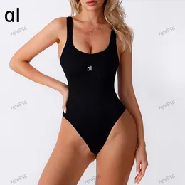 A10 Jumpsuit ribbed sleeveless tank top abdominal and body shaping yoga threaded sports fitness lingerie skin al close bralette tender sexy Bodysuit sportswear
