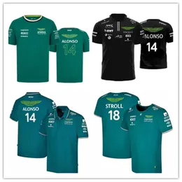 Мужские футболки Aston Martin Jersey Polo футболка AMF1 2024 Официальные мужские половые футболки Fernando Alonso Formula 1 Racing Suit F1 Рубашка Moto Motorcyc Tees 0228H23