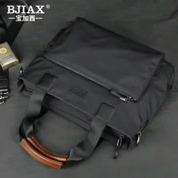 Bjiax Men väska horisontellt företag Casual Handbag Nylon Oxford Tyg Canvas Bag Crossbody Bag Portfölj 240531