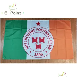 BANNER FLAGS Irlanda Red Shelbourne FC sulla bandiera 3x5ft 90cmx150 cm Decorazione flagg in poliestere Flaming Home Garden Delivery Festive Delivery Pa otefw