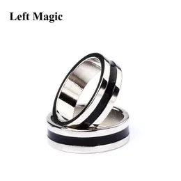 Magic Props 1 piece of hot and strong magnetic magic ring silver and black magic ring coin magic trick magic performance close-up magic B1024 G240529