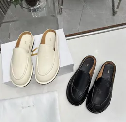 The Row Ava Leather Lefu Flat Shoes 디자이너 여성 패션 및 레저 Ava Lefu 신발 양가죽 운하 레트로 고품질 소프트 레푸 신발 35-40