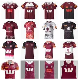 2023 2024 National Rugby League Queensland QLD Maroons Malou Jerseys of Origin Rugby Jersey Custom Men Size S -5XL 최고 품질