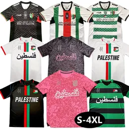 23 24 25 uomini Maglie di calcio palestinese maglietta nera commemorativa 2023 2024 3xl 4xl Fan Player Player 2025 Adulto Palestinian Justice Sports Training Uniform