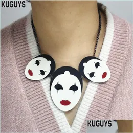 Pendant Necklaces New Exaggerate Grie Necklace For Women Black Chain Acrylic Fashion Jewelry Halloween Accessories Drop Delivery Penda Dhpit