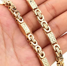 6 mm8 mm di larghezza bizantina a catena piatta crollata set di braccialetti da uomo in acciaio inossidabile 316L Gioielli in oro3067761