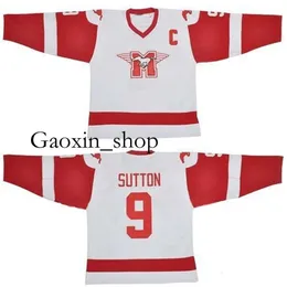 GA12 GA12 GAOXIN SUTTON YOUNGBLOOD MOVIE HAMILTON MUSTANGS Ice Hockey Jersey Blank 9 Sutton 10 Youngblood Jerseys 사용자 정의 이름 번호 화이트 빈티지