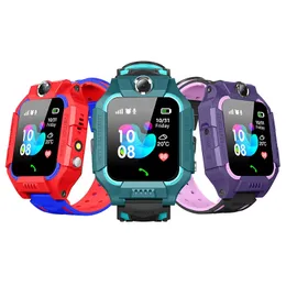 Z6 Kid Smart Watch LBS SOS Waterproof Tracker Watches For Kids Anti-Lost Support Sim Card Compatible For Android Phone Q19 med Retail Box