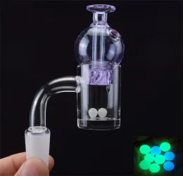 25mm XL Quartz Banger with Cyclone Spinning Carb Cap and Terp Pearl 5mm Thick Bottom Flat Top Domeless Quartz Nails ZZ