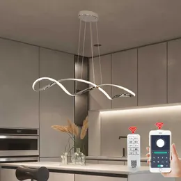 Anhängerlampen Moderne LED Kronleuchter Gold Chrom Hangslichter Beleuchtung für Ess lebende Schlafzimmerleuchten Deckenlampe Alexa/App/Fernbedienung