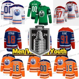 Custom 2024 Stanley Cup Hockey Jerseys Edmonton''Oilers''Mens 99 Wayne Connor McDavid 29 Leon Draisaitl 92 Ryan Nugent-Hopkins Darnell Bjugstad Bouchard Brob 18 Hyman