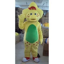 Barney Mascot Costume żółty zielony różowy dinozaur przyjęcie urodzinowe Halloweenowe sukienka Fancy Sukienka dla dorosłych stroju maskotka
