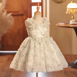 Childrens Prinzessin Abendkleid modische Blumen Rüsche Design Hochzeit Geburtstag Taufe Ostern Eid Party Mädchen Kleider 240603