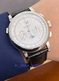 Alengey Watch Luksusowy DesignCollection Datograph 410.025PT950 Ręczny zegarek mechaniczny męski