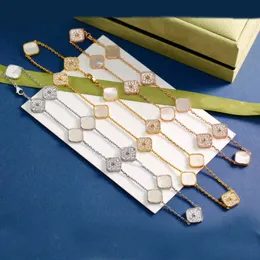 Naszyjniki koniczyny designer naszyjnik 10 Diamentowe naszyjniki Kobiety projektant biżuterii różowe złoto srebrny łańcuch Agat Mother of Pearl wisonas Naszyjnik dar