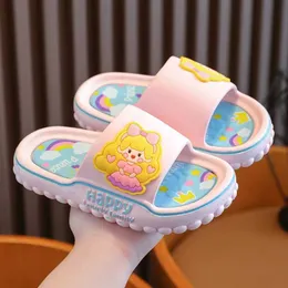 Slipper Slipper Age 2-12 years old Childrens summer slide cute cartoon Girls little SS sandals anti slip bathtub flip family childrens shoes WX5.30