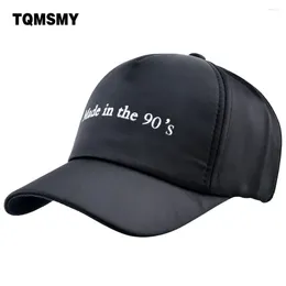 Caps de bola tqmsmy girl firm girl hats letra de beisebol feita no chapéu de verão dos anos 90