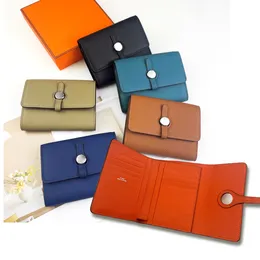 Luxury money clip Mirror quality Designer folding wallet Card wallets Genuine leather wallet Orange Luxury Designer Fashion Clutch wallets ID Credit Card Holder