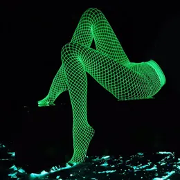 Işık Gl'lemesi Uzun Fishnet Çoraplar Büyük boyutlu Karanlık Aydınlık Külotlu Köpek Dansında Karşılaştırma Kadınlar için Yüksek Elastik Kafa Taytları 240603